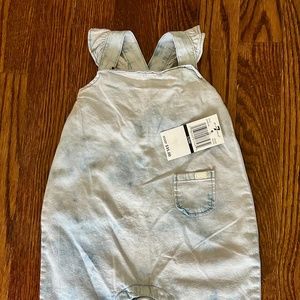 7 For All Mankind Ruffled Denim Baby Girl Chambray Romper